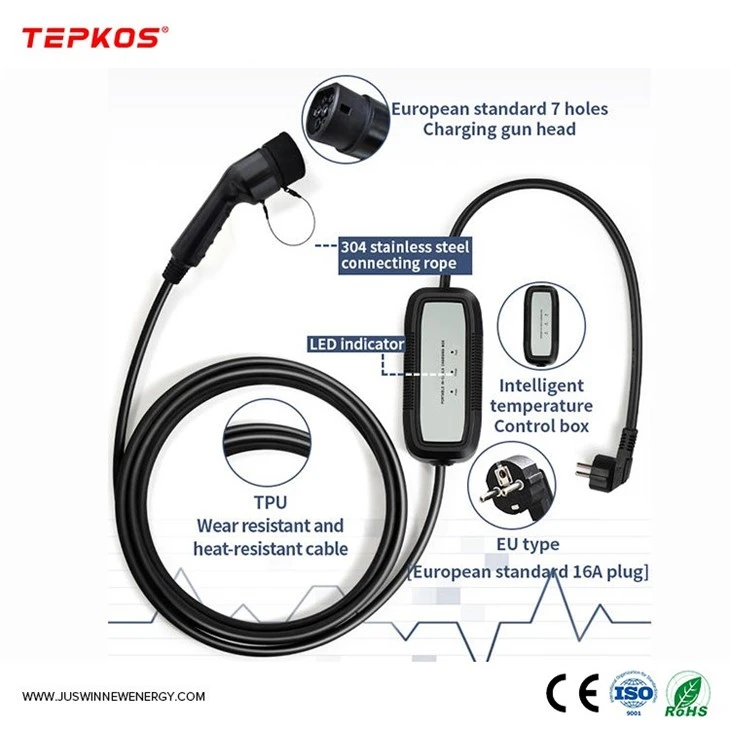 Portable Type 2 Ev Charger 16 Amp